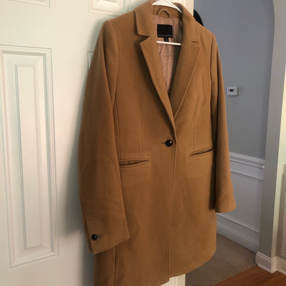 Banana Republic Italian Melton Top Coat or Car Coat. Size Small - Picture 4 of 14